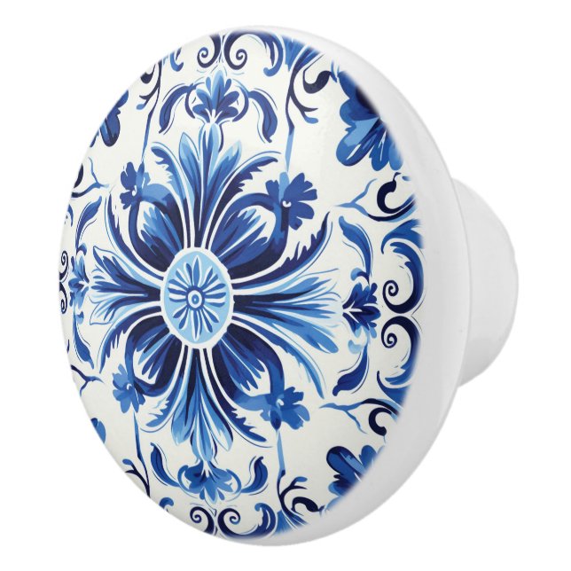 Cute faux tile Portuguese  Ceramic Knob (Right)