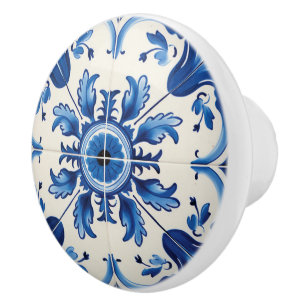 Cute faux tile Portuguese  Ceramic Knob