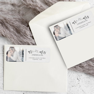 Cute Faux Vellum Mr And Mrs Black White Photo