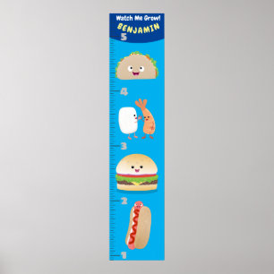 Cute favourite meal cartoon growth chart