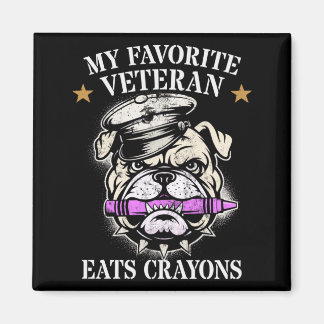 Cute Favourite Veteran Eats Crayons Squad Military Magnet