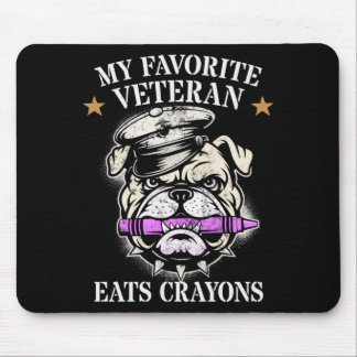Cute Favourite Veteran Eats Crayons Squad Military Mouse Mat