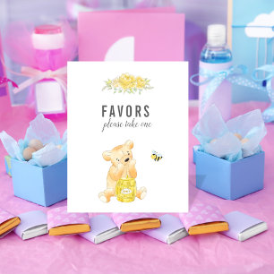 Cute Favours Table Teddy Bear Gender Reveal Poster