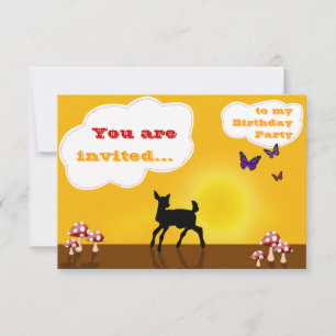 Cute Fawn - Birthday Invitation Card for Kids