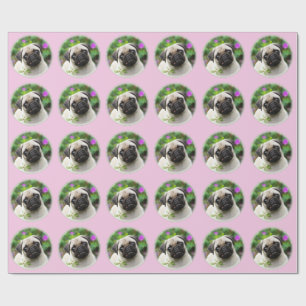 Cute Fawn Coloured Pug Puppy Dog Photo - Gift Wrapping Paper