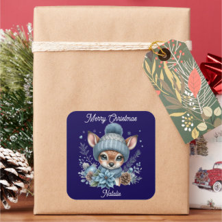 cute fawn deer Christmas holiday Sticker