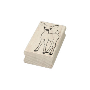 Cute Fawn Deer Rubber Stamp