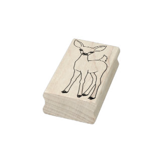 Cute Fawn Deer Rubber Stamp