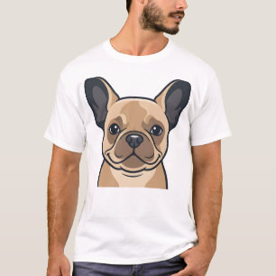 Cute Fawn French Bulldog Portrait Vector Art T-Shirt