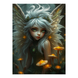 Cute Feathered Fairy Art Poster