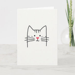Cute Feline Face Greeting Card