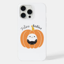 Cute Feline Festive Pumpkin Cat Halloween iPhone 1