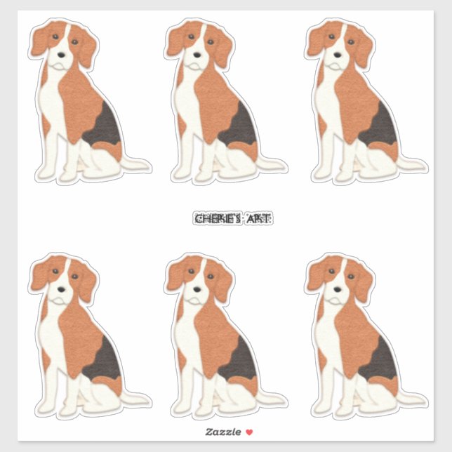 Cute Felt Look Beagle Dogs (Sheet)