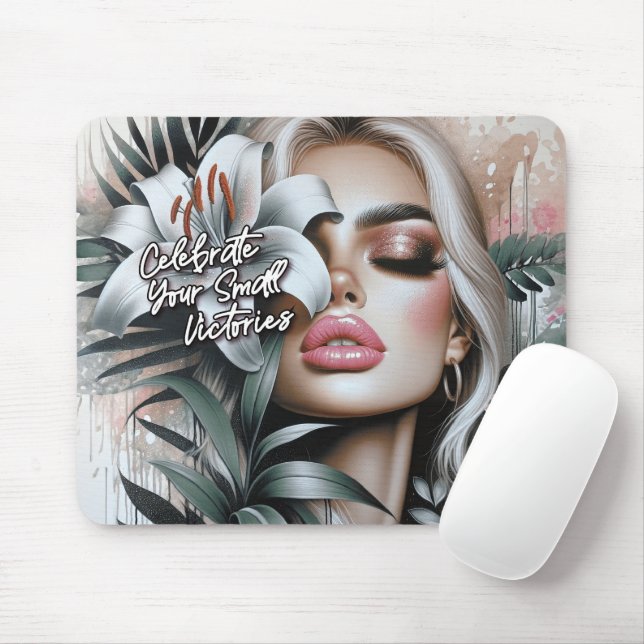 Cute Female Affirmations Mouse Mat (With Mouse)