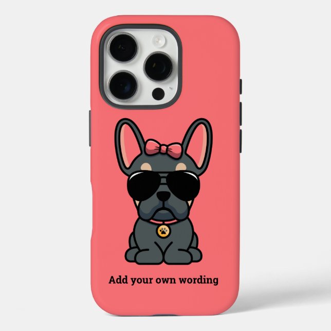 Cute Female Blue Tan French Bulldog Case-Mate iPhone Case (Back)