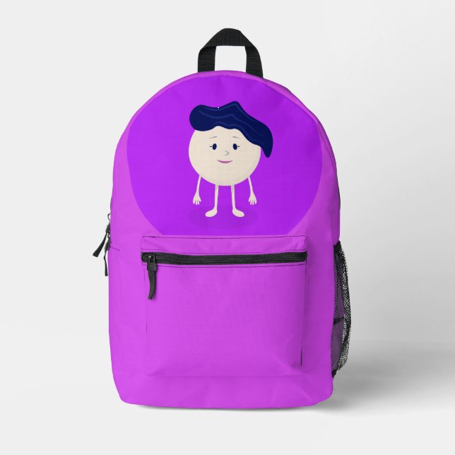 Cute female character printed backpack (Front)