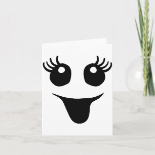 Cute Female Ghost Face Outfit For Halloween Costum Card