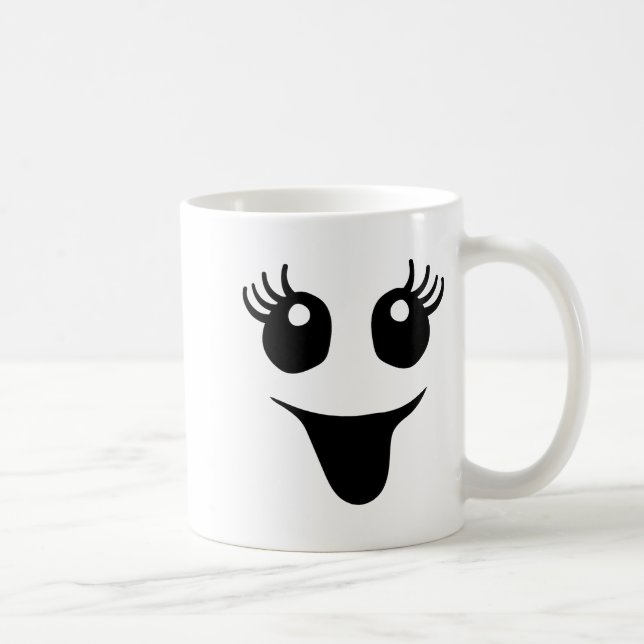 Cute Female Ghost Face Outfit For Halloween Costum Coffee Mug (Right)