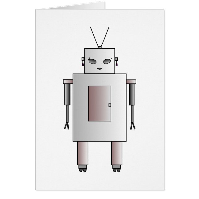 Cute Female Robot Vintage Retro Funny (Front)