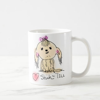 Cute Female Shih Tzu Doodle Drawing Coffee Mug