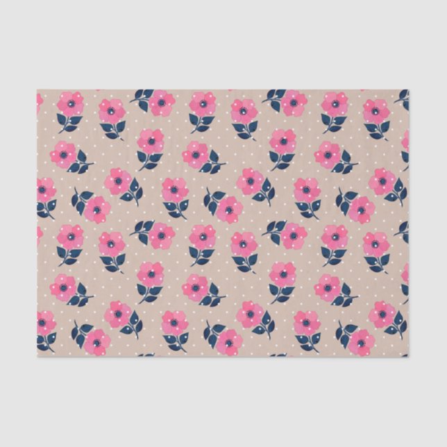 Cute Feminine Floral Pattern Tissue Paper (Front)