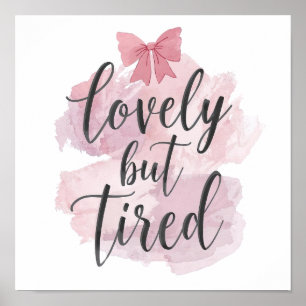 Cute Feminine Pink Bow Graphic Poster