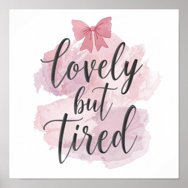 Cute Feminine Pink Bow Graphic Poster (Front)