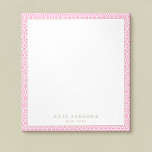 Cute Feminine Pink Lattice Pattern Notepad<br><div class="desc">Pink and white lattice pattern background..  For additional matching marketing materials,  custom design or
logo enquiry,  please contact me at maurareed.designs@gmail.com and I will reply within 24 hours.
For shipping,  card stock enquires and pricing contact Zazzle directly.</div>