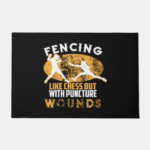 Cute Fencing Like Chess But With Puncture Wounds Doormat