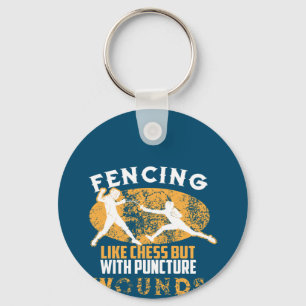 Cute Fencing Like Chess But With Puncture Wounds Key Ring