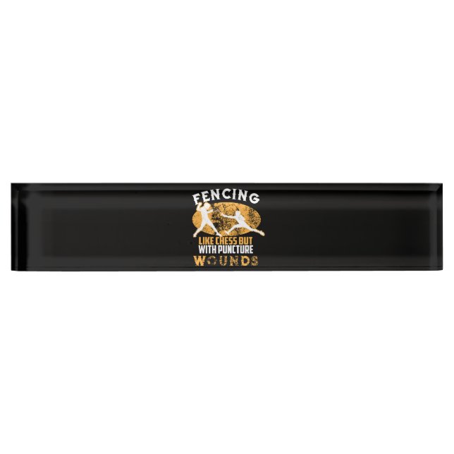 Cute Fencing Like Chess But With Puncture Wounds Nameplate (Front)