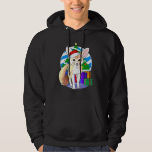 Cute Fennec Fox Santa Hat Christmas Tree Decor Hoodie