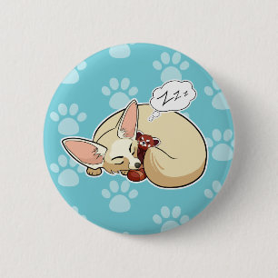 Cute Fennec Fox Sleeping With Red Panda 6 Cm Round Badge