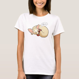 Cute Fennec Fox Sleeping With Red Panda Plush T-Shirt
