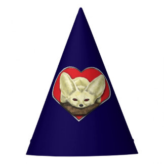 Cute Fennec Fox Within A Heart Party Hat