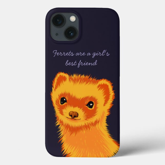 Cute ferret art Ferrets Are Girls Best Friend Case-Mate iPhone Case (Back)