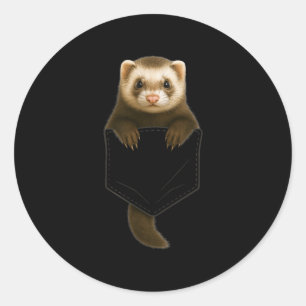 Cute Ferret Cket Funny Gift For Men Women Kid Ferr Classic Round Sticker