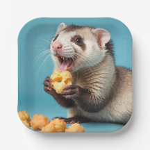 Cute Ferret Eating Cheese Puffs