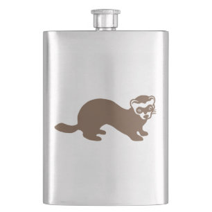 Cute Ferret Graphic Hip Flask