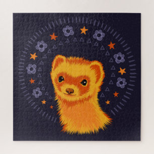 Cute ferret head adorable animal jigsaw puzzle