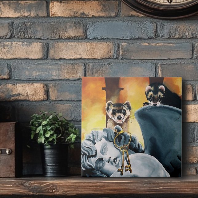 Cute Ferret Keys Cherub Tile (Creator Uploaded)