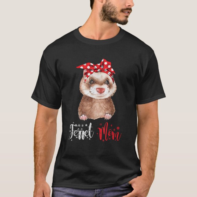 Cute Ferret Mum Christmas Family Holiday Xmas Cost T-Shirt (Front)