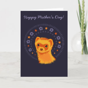 Cute ferret mum Mother's Day card