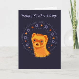 Cute ferret mum Mother's Day card