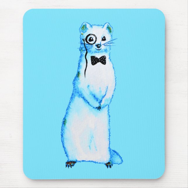 Cute ferret mustelid pet owner mouse mat (Front)
