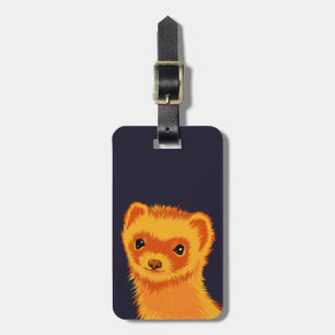 Cute ferret pet art adorable animal luggage tag