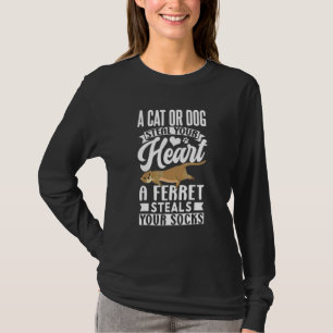 Cute Ferret Steal Socks T-Shirt