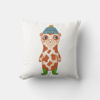 Cute Ferret Throw Pillow Art