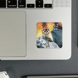 Cute Ferrets Keys Cherub Square Sticker