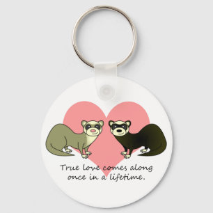 Cute Ferrets True Love Key Ring